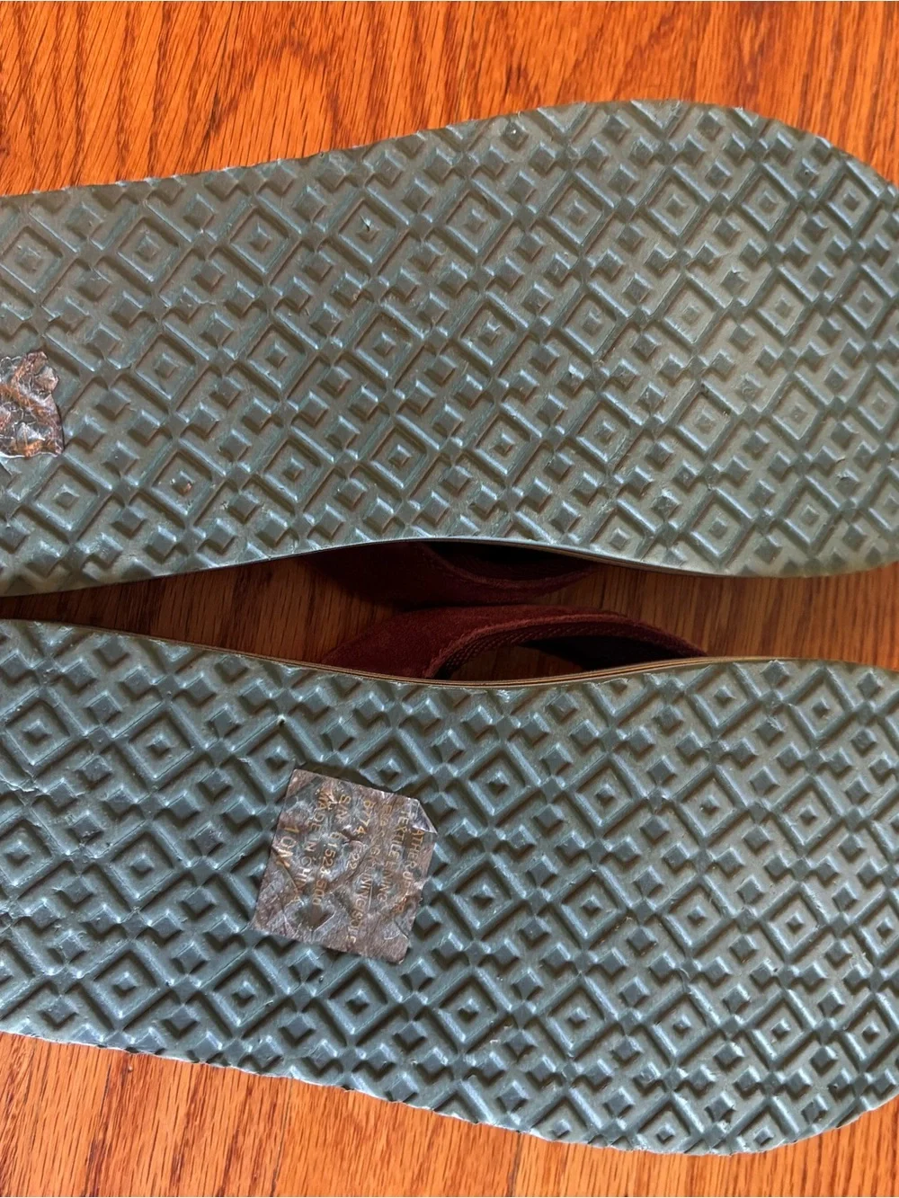 Tory Burch 70s Platform Flip Flops in Burgundy/Plum with Striped Soles